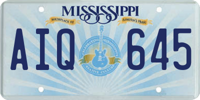 MS license plate AIQ645