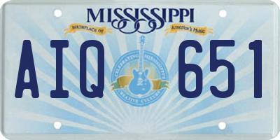 MS license plate AIQ651