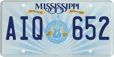 MS license plate AIQ652