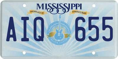 MS license plate AIQ655