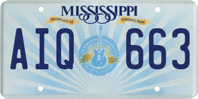 MS license plate AIQ663