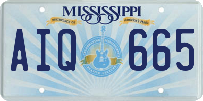 MS license plate AIQ665