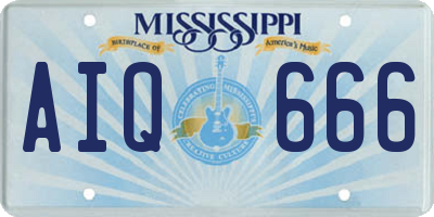 MS license plate AIQ666