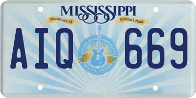 MS license plate AIQ669