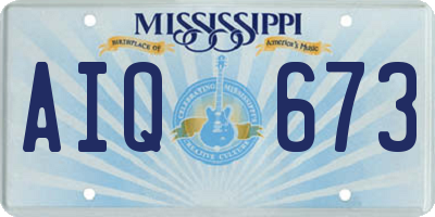 MS license plate AIQ673