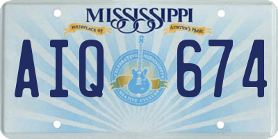 MS license plate AIQ674