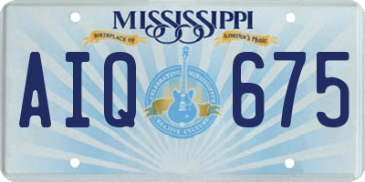 MS license plate AIQ675
