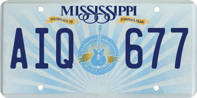 MS license plate AIQ677