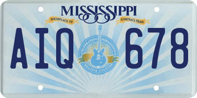 MS license plate AIQ678