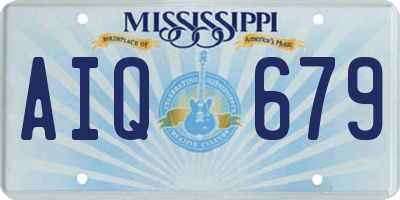 MS license plate AIQ679