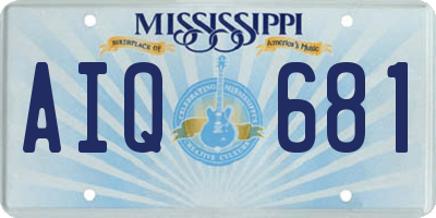 MS license plate AIQ681