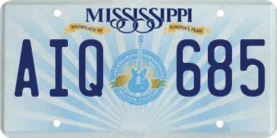 MS license plate AIQ685