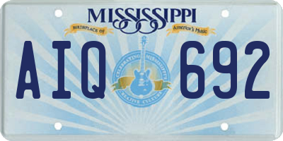 MS license plate AIQ692