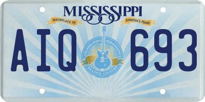 MS license plate AIQ693