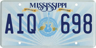 MS license plate AIQ698