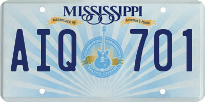 MS license plate AIQ701