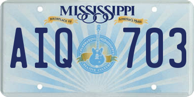 MS license plate AIQ703