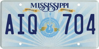 MS license plate AIQ704