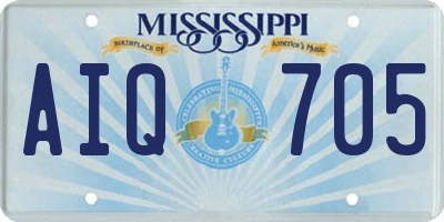 MS license plate AIQ705