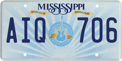 MS license plate AIQ706