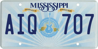 MS license plate AIQ707