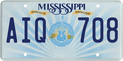 MS license plate AIQ708