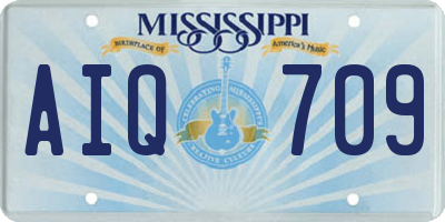 MS license plate AIQ709