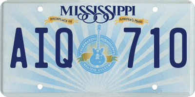 MS license plate AIQ710