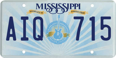 MS license plate AIQ715