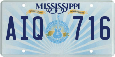 MS license plate AIQ716