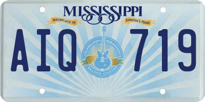 MS license plate AIQ719