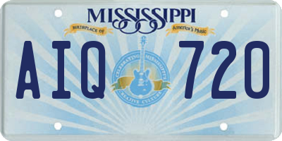 MS license plate AIQ720