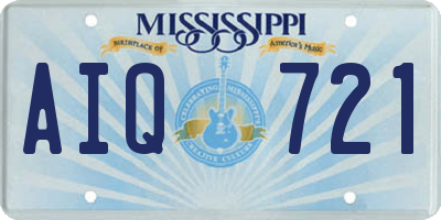 MS license plate AIQ721