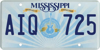 MS license plate AIQ725