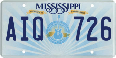 MS license plate AIQ726