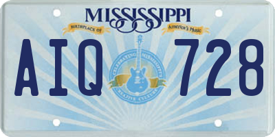 MS license plate AIQ728