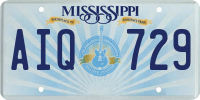 MS license plate AIQ729