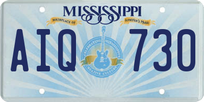 MS license plate AIQ730