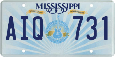 MS license plate AIQ731