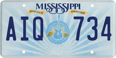 MS license plate AIQ734
