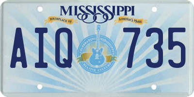 MS license plate AIQ735