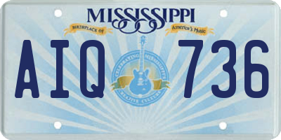 MS license plate AIQ736
