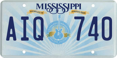 MS license plate AIQ740