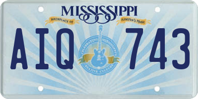 MS license plate AIQ743
