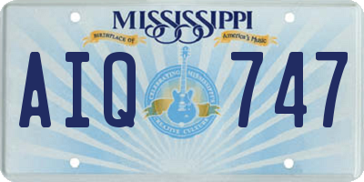 MS license plate AIQ747
