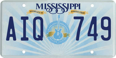 MS license plate AIQ749