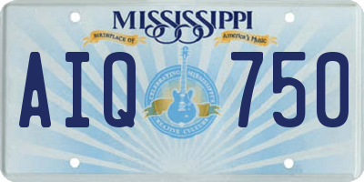 MS license plate AIQ750