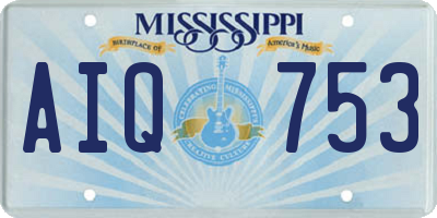 MS license plate AIQ753