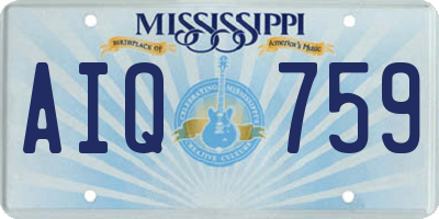 MS license plate AIQ759