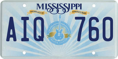 MS license plate AIQ760